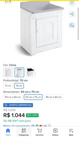 Tanque de fibra 50 litros com gabinete