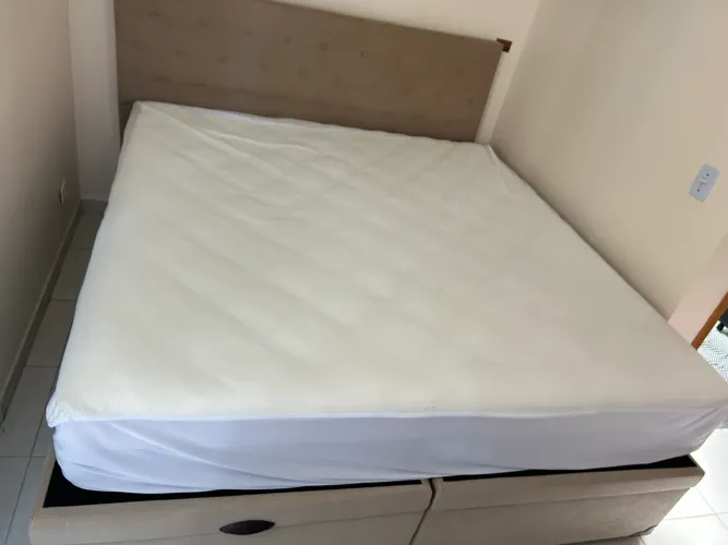 Cama King Saze Casal Box Baú + Colchão + Cabeceira
