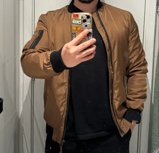 jaqueta bomber masculina P marrom