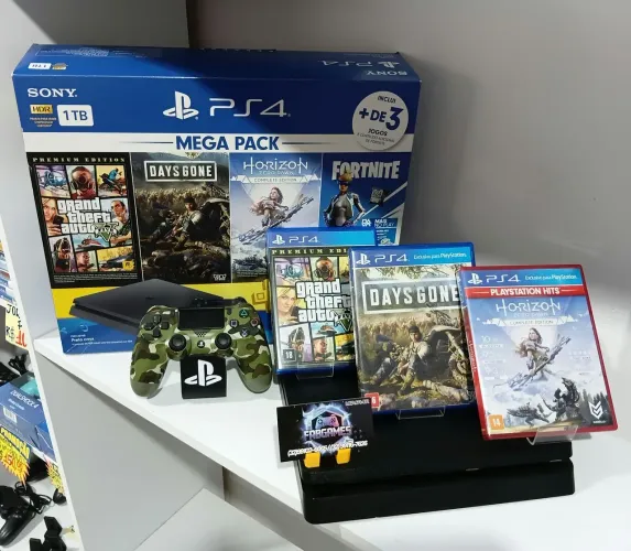 PS4 SLIM 1TB. Garantia 3 meses aqui na LOJA FABGAMES. Loja física
