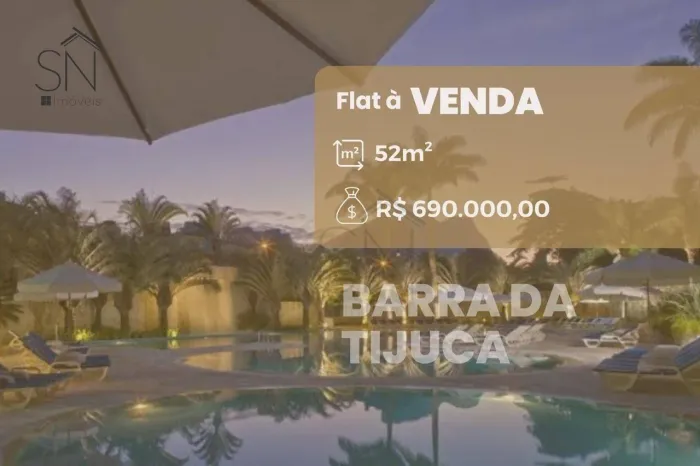 Flat com 1 dormitório à venda, 52 m² por R$ 690.000,00 - Barra da Tijuca - Rio de Janeiro/