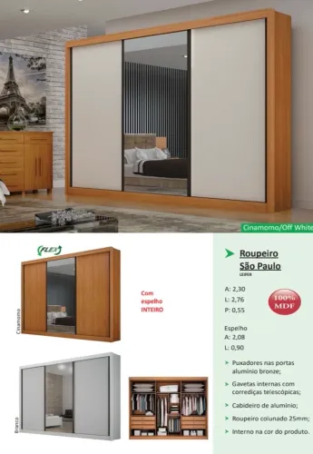 Guarda Roupa São Paulo 100% MDF