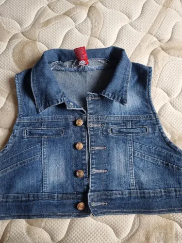 Colete curto jeans Biotipo tamanho M