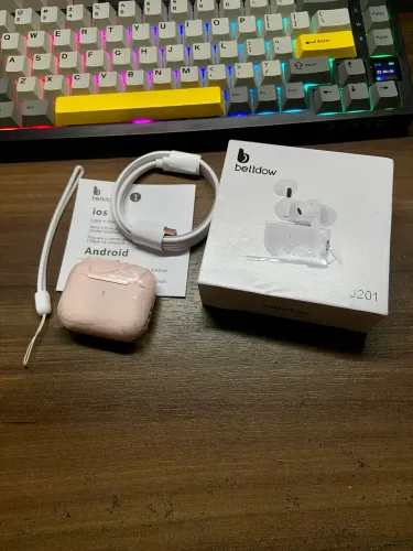 Fone de Ouvido Bluetooth 5.3 Bettdow J201 - Rosa (NOVO)