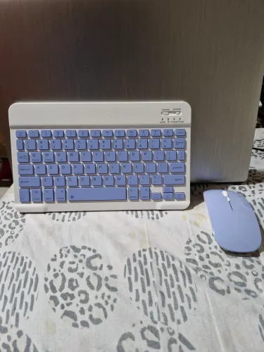 Teclado + Mouse Bluetooth Lilás 