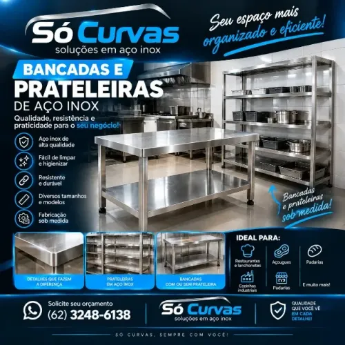 MESAS E ARMÁRIOS DE AÇO INOX ? ORGANIZAÇÃO E QUALIDADE PARA O SEU NEGÓCIO!