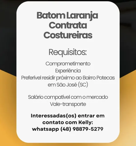 Vaga para Costureira