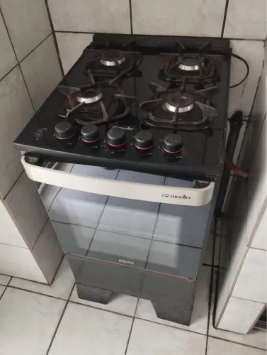 Fogão Müller Piacere Vetro 4b Preto Fosco