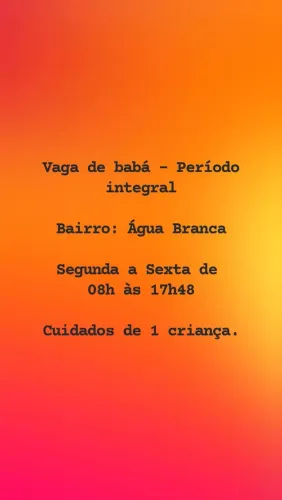 Vaga de babá
