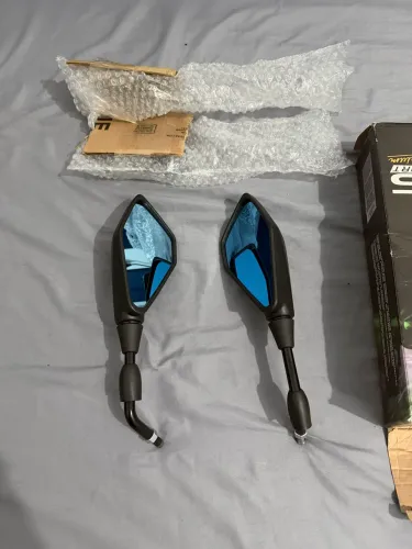 Retrovisor Kawasaki Z400 GVS Lente Convexa Azul