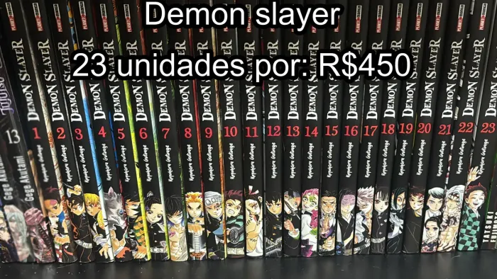 Coleção lote mangá demon slayer do 1 ao 23