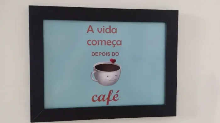 Quadrinho com moldura cantinho do café