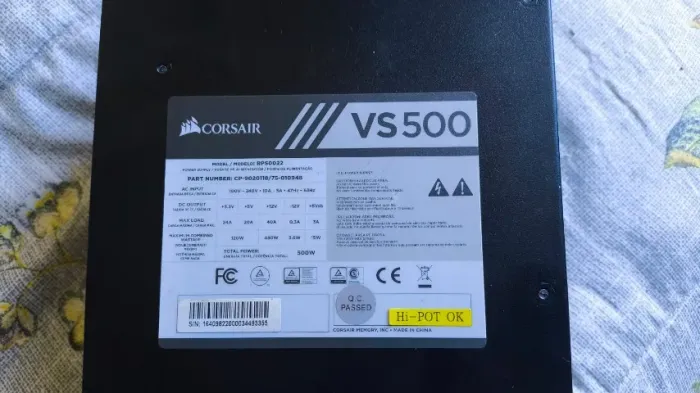 fonte vs500 corsair 100% funcional