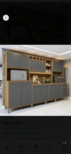 Armário para cozinha 13 portas 2 gavetas agata
