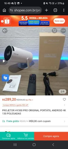 Projetor na caixa lacrado pouquíssimo uso