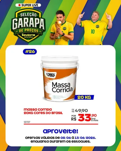 Massa corrida em oferta