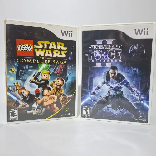Kit 2 jogos Star wars nintendo wii