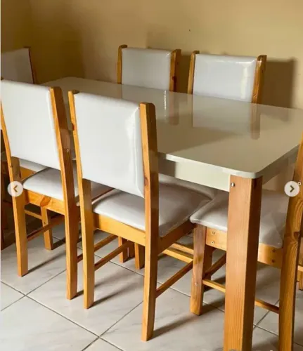 Mesa de jantar 6 cadeiras mdf