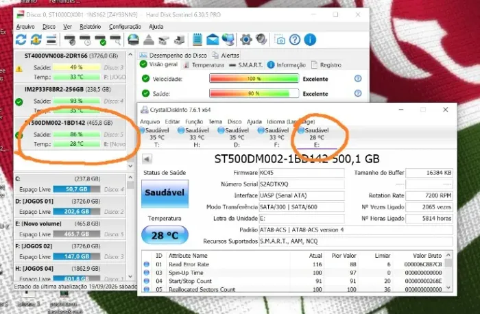 03 hds de 500 gigas sata 3.5 para pc