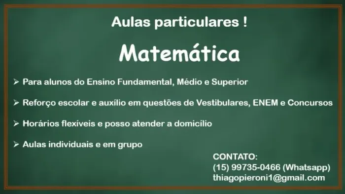 Aulas particulares de Matemática