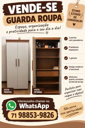 Guarda roupas solteiro off white