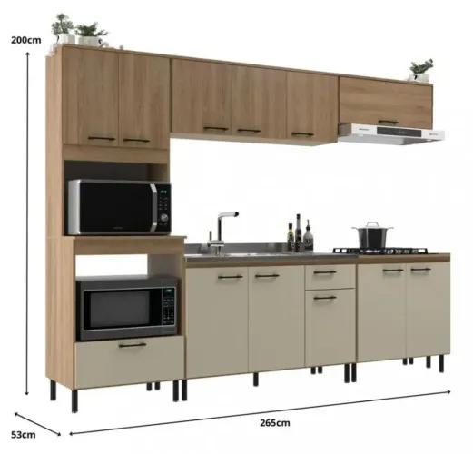 Armário de cozinha 5 peças com cuba