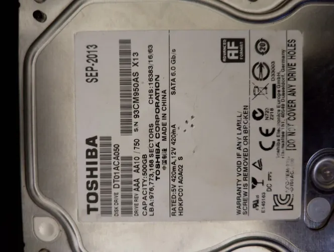 HD sata 500gb Toshiba