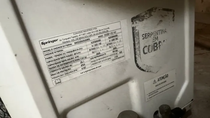 Ar Condicionado Springer R410A 57.000 BTU