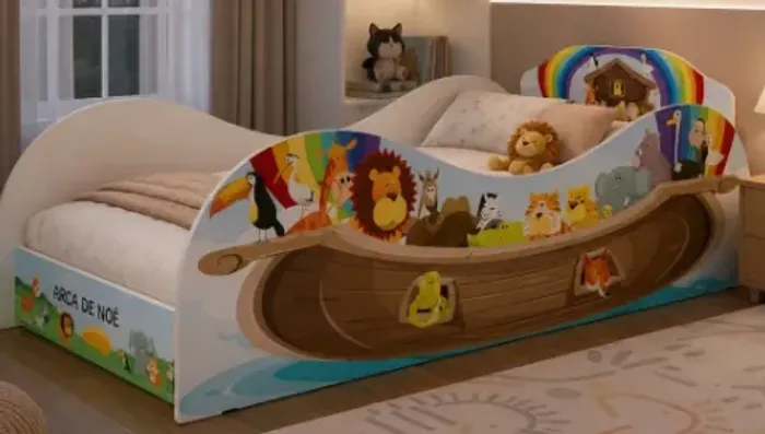 Cama infantil Arca de Noé Montessoriana + Colchão