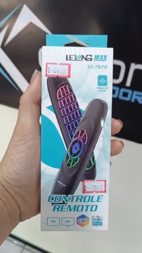 Mini Controle Teclado Air Mouse LE-7679 Sem Fio 2.4G Para TV PC Projetor Loja COimbra