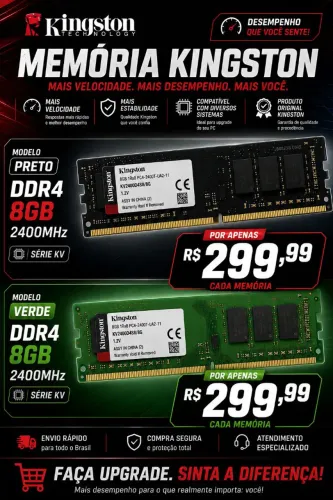 2x8gb memórias DDR4 2400MHZ (ATE 3000MHZ XMP)