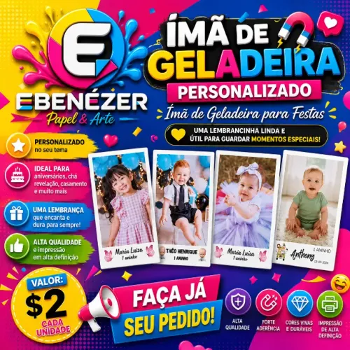 IMÃ DE GELADEIRA PERSONALIZADO