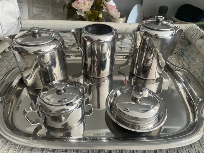  Conjunto de chá em aço inox 