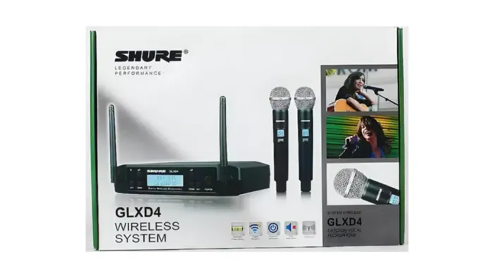 PAR MICROFONE SEM FIO SHURE GLXD4 B58 DINÂMICO UHF PROFISSIONAL WIRELESS NOVO + GARANTIA
