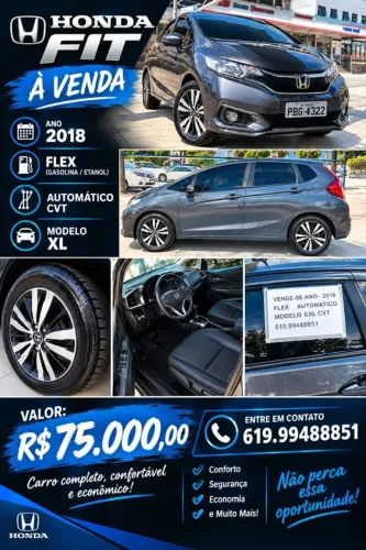 Honda Fit EXL 1.5 Flex/flexone 16V 5P AUT 2018