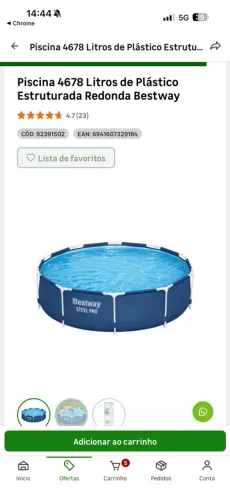 Piscina bestway 4.678litros