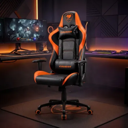 Cadeira Gamer Cougar Armor Elite Open Box Reclinável 160 Graus 120kg Preta e Laranja