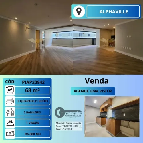 APARTAMENTO 2 SUÍTES, 68M², EM ALPHAVILLE