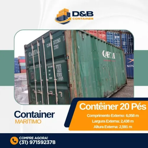 CONTAINER MARÍTIMO 20 PÉS (6 METROS)