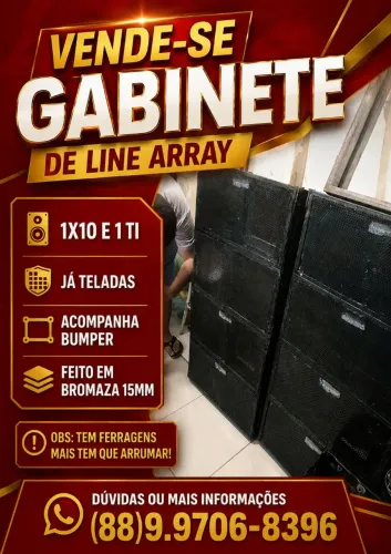 GABINETE LINE ARRAY CASEIRO 1X10 E 1TI