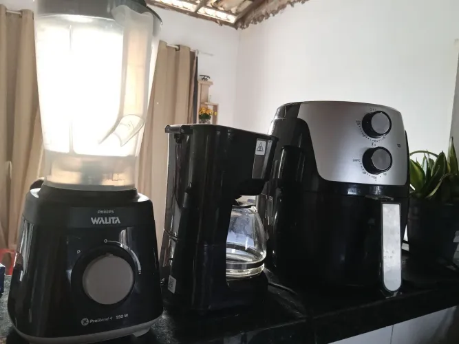 Liquidificador, Air fry e cafeteira