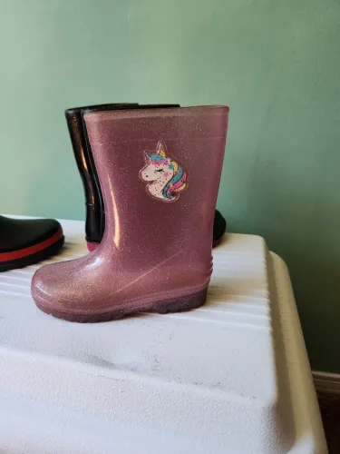 Bota Galocha Infantil Unicórnio Glitter RCHLO tam 27/28