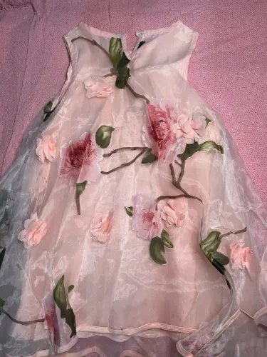 Vestido infantil festa rosa