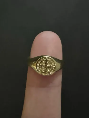 Anel banho em ouro São Bento 