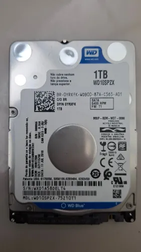Combo Armazenamento Notebook/PC: HD 1TB + SSD 256GB