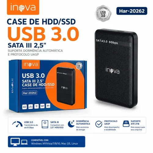 Case de Hd /SSD Sata lll 2.5 USB 3.0