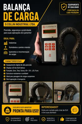 Balança de Carga Digital D. Collin Industrial com Célula de Carga - Excelente Estado