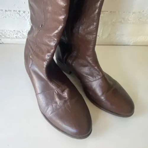 Rf123 Bota feminina de couro legítimo cano alto 40cm tamanho 36 linda mulheres exigentes