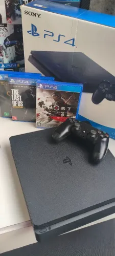 Playstation 4 Slim 1TB  1 Controle Original  3 Jogos 