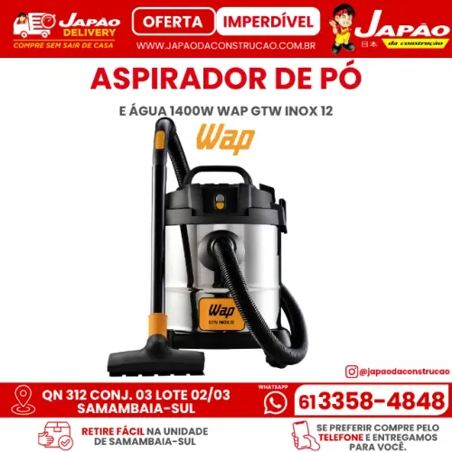 Aspirador de Pó e Água 1400W Wap Gtw INOX 12